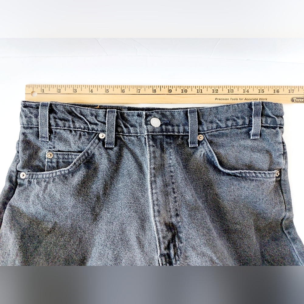 Black Denim Levi 553 Relaxed Fit Straight Leg‎ 34/29 Jeans Vintage 90s - Picture 7 of 9